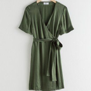 & Other Stories Green Wrap Dress